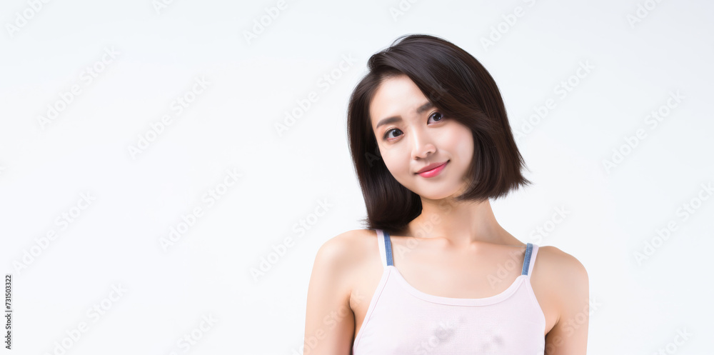 Sweet little girl donning comfy vest lingerie, posing with confidence on a clean white surface. Generative AI. Sweet little girl donning comfy vest lingerie, posing with confidence on a clean white surface. Generative AI.