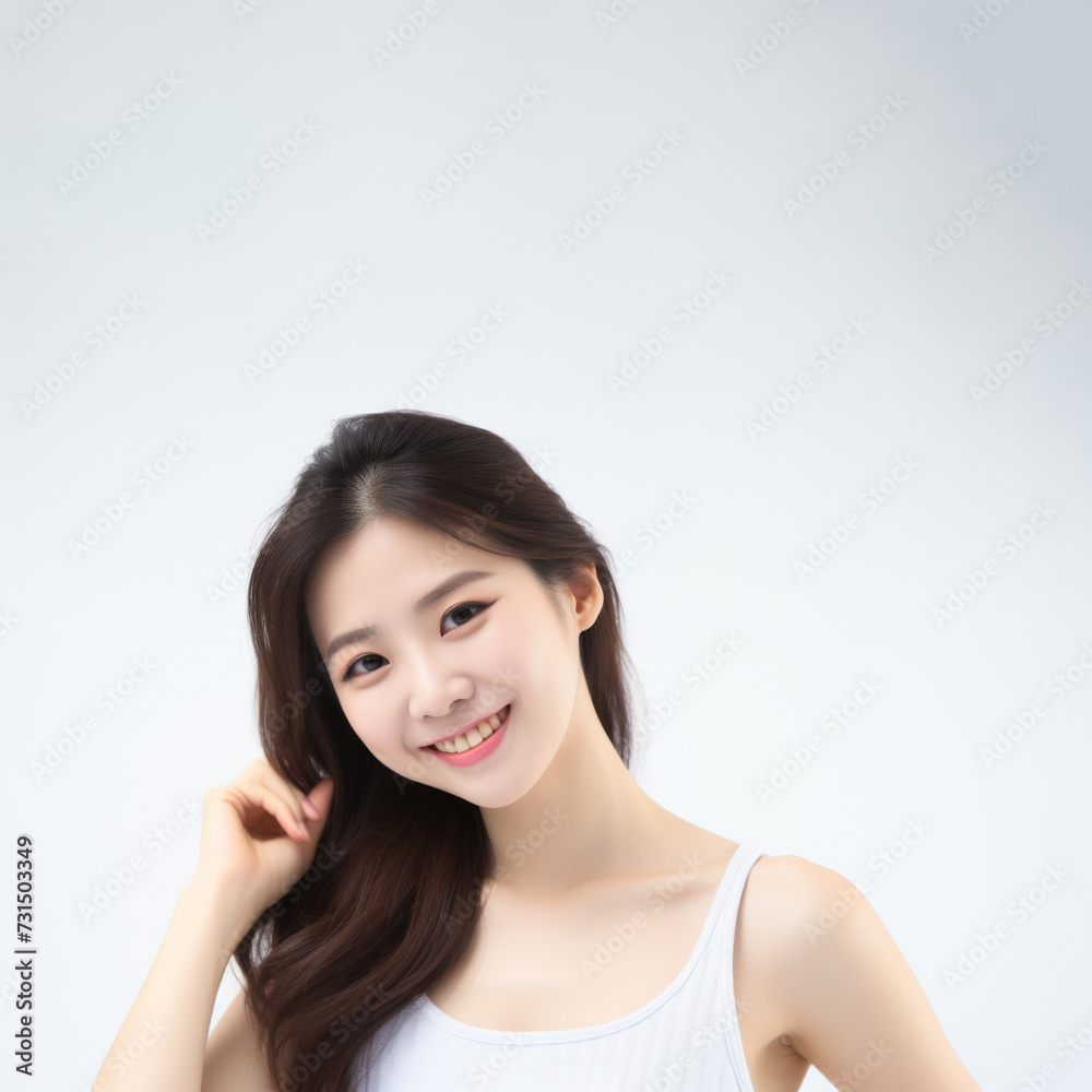 Sweet little girl donning comfy vest lingerie, posing with confidence on a clean white surface. Generative AI. Sweet little girl donning comfy vest lingerie, posing with confidence on a clean white surface. Generative AI.