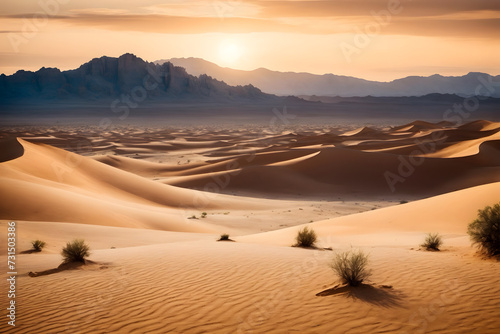 A cut out of sand and desert with a bright sunlight