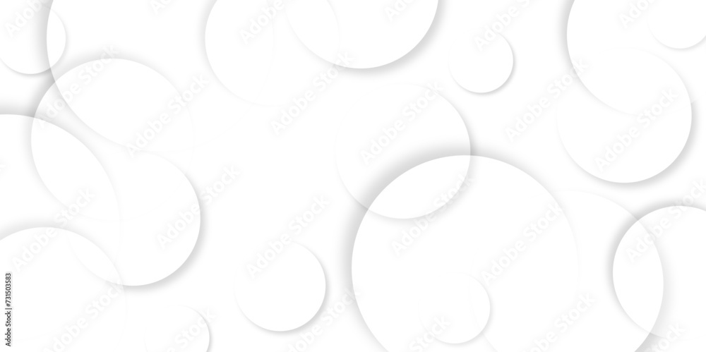 Abstract background with circle white abstract geometric background with soft light white paper circles in design .Gray abstract. Modern design background for report and project presentation template.