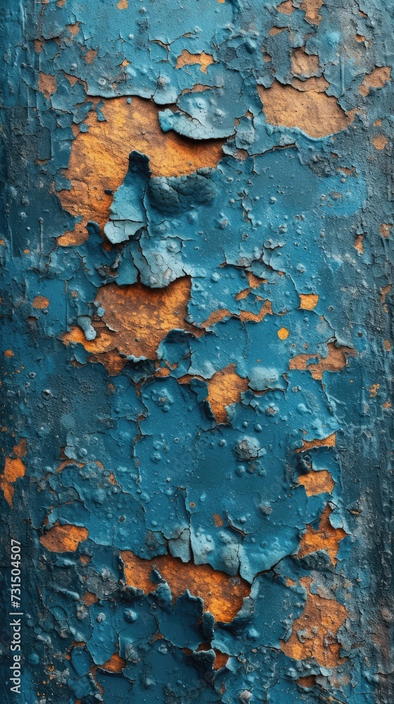Vintage Patina on Metal Surface Minimalistic Vertical. Background for Instagram Story, Banner