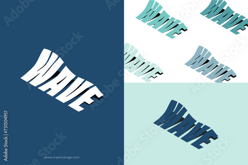 Wave 3D Text Effect Logo Design