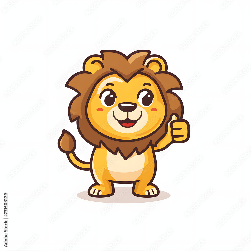 ライオンがthumbs up, いいねと親指を立ててgoodポーズしているイラスト ライオンがthumbs up, いいねと親指を立ててgoodポーズしているイラスト