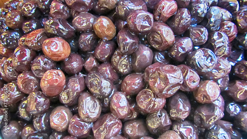 black olives in the market basket