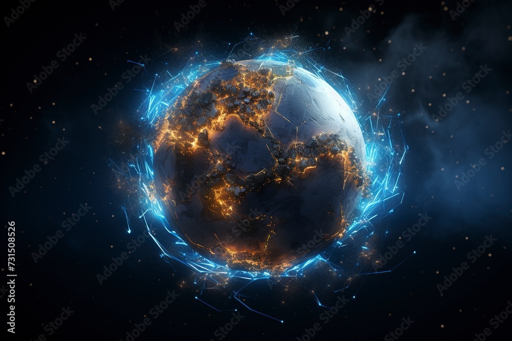 Obraz premium earth in space with generative ai