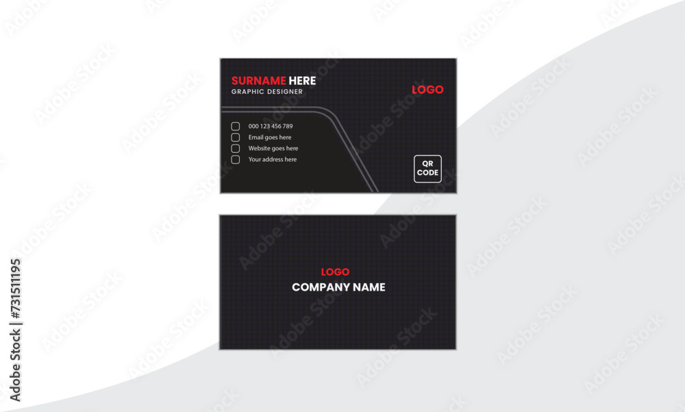 Double-sided Horizontal Vector Black White Minimalist modern creative simple vector design Vector illustration Luxury red New visiting card Business Card Design. Double-sided Horizontal Vector Black White Minimalist modern creative simple vector design Vector illustration Luxury red New visiting card Business Card Design.