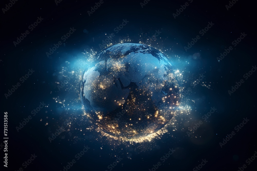 Obraz premium earth in space with generative ai