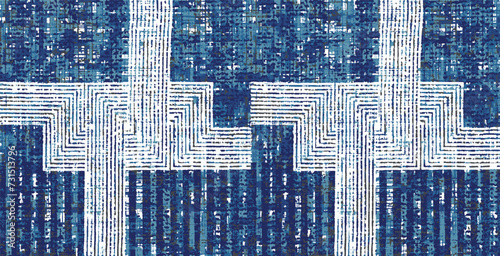 Tribal seamless colorful geometric pattern. hipster zigzag seamless with grunge effect Seamless Ikat Pattern. Abstract background for textile design, wallpaper, surface textures, wrapping paper.