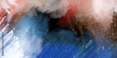 Red Blue abstract watercolor,empty space AI format.dreamy atmosphere vector desing overlay perfect.blurred photo,ethereal vapour,powder and smoke for effect. 