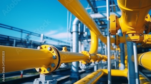 Industrial yellow pipelines