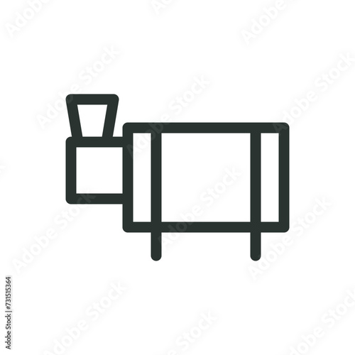 Drum dryer isolated icon, rotary drum dryer machine vector symbol with editable stroke