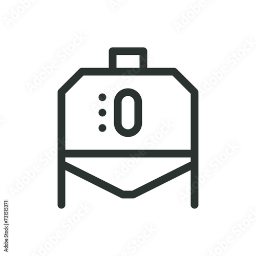 Feed pellet cooler isolated icon, counterflow feed pellets cooler vector symbol with editable stroke