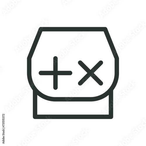 Double shaft mixing machine isolated icon, twin shaft paddle mixer vector symbol with editable stroke