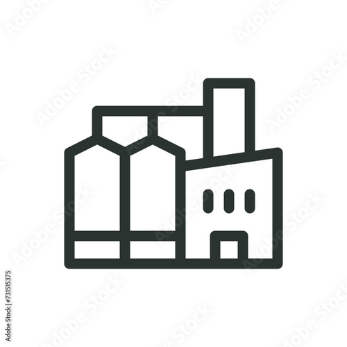 Compound feed plant isolated icon, animal feed plant vector symbol with editable stroke