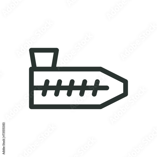 Screw feed extruder isolated icon, extrusion machine vector symbol with editable stroke photo