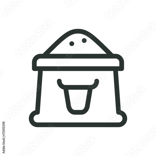 Compound feed bag isolated icon, animal feed bag vector symbol with editable stroke