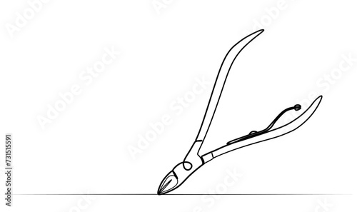 continuous drawing of forceps in one line. illustration
