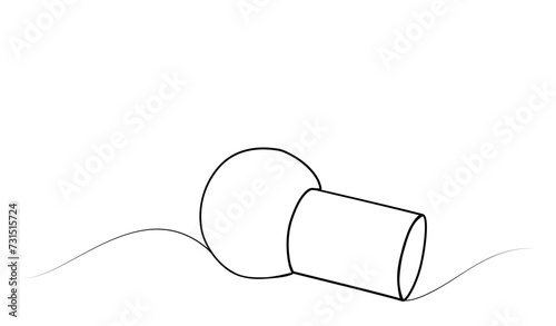 continuous drawing of a sponge with one line. illustration