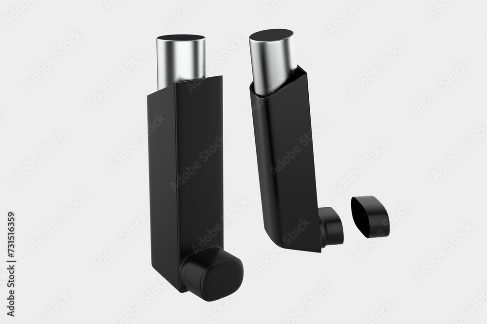 Medical inhaler for patients with asthma and shortness of breath in the treatment and prevention. 3d illustration Medical inhaler for patients with asthma and shortness of breath in the treatment and prevention. 3d illustration