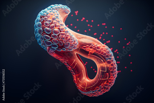 close-up of bacteria and viruses under a microscope,3d  illustration of scientific concepts , generate AI photo