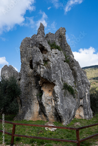 View on natural Monument Campo Soriano and olive trees, Lazio, Italy photo