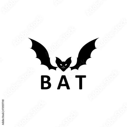 black bat on a white background