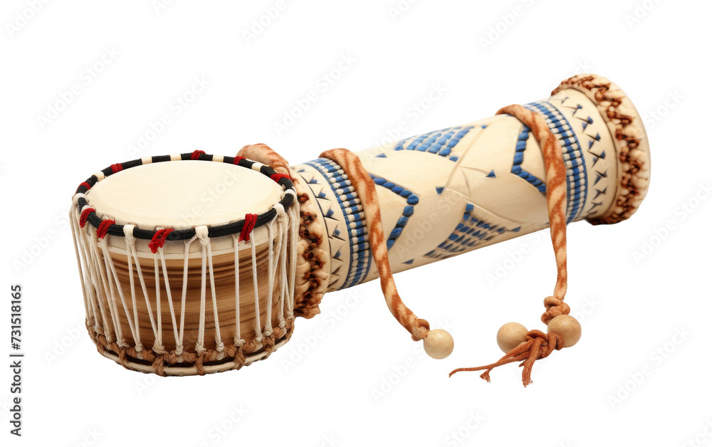 Isolated Drum Traditional Talking Drum on White Background Stock Photo