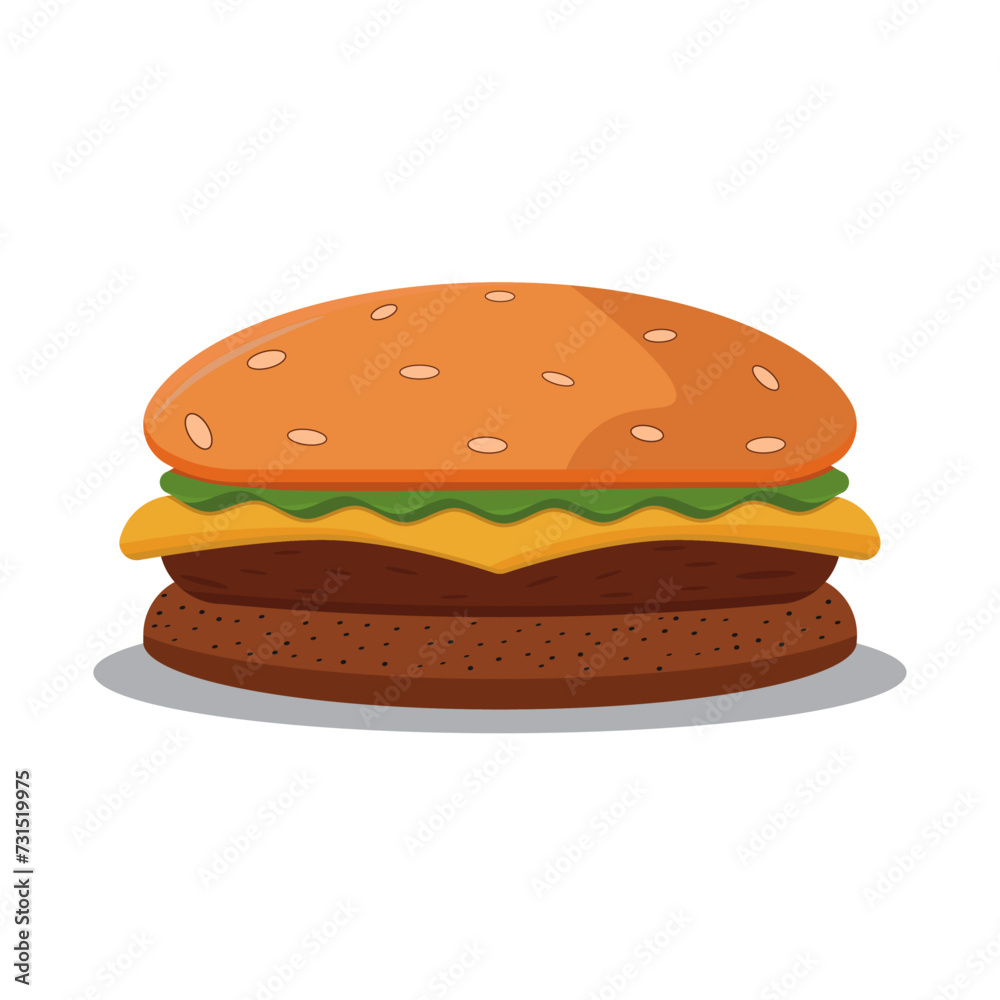 Delicious burger. Flat icon, logo or sticker for your design, menu, website, promotional items, vector Burger with flag above logo template icon, isolated on white background
Delicious burger. Flat icon, logo or sticker for your design, menu, website, promotional items, vector Burger with flag above logo template icon, isolated on white background