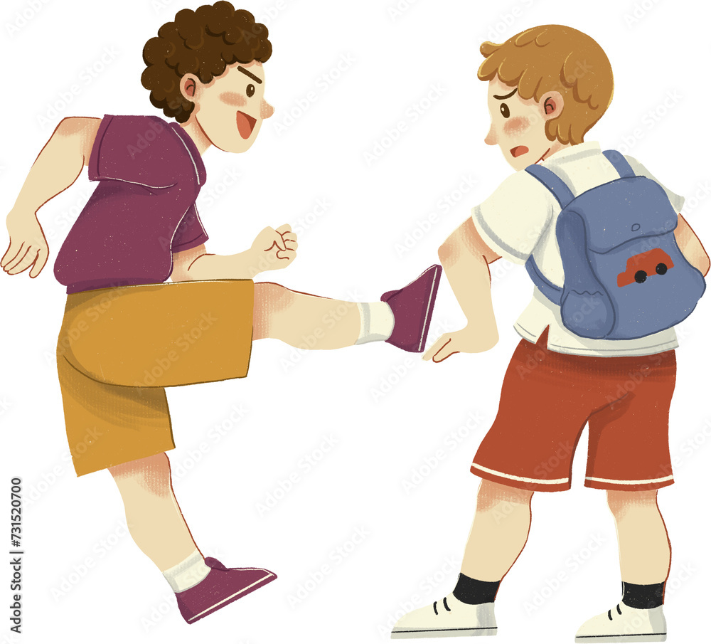 Boy Being Bullied by His Friend Illustration