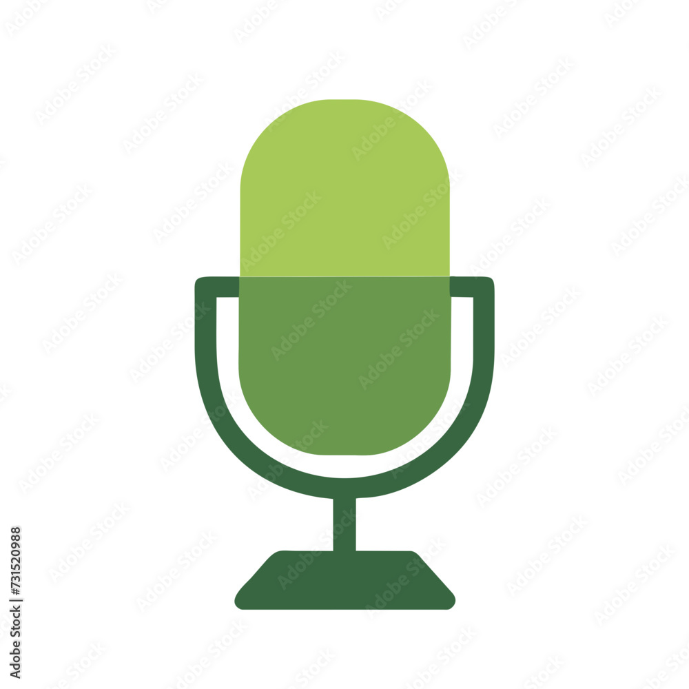 green microphone on a white background green microphone on a white background