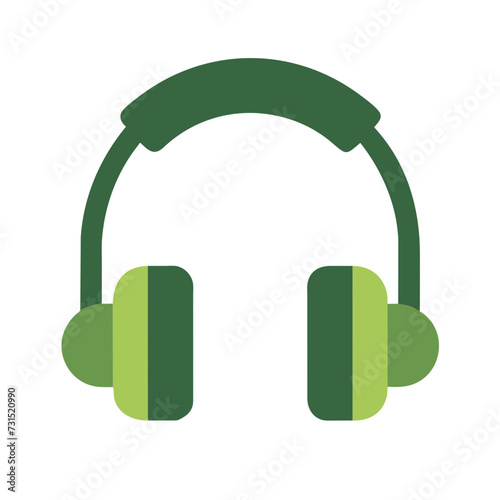 green headphones isolated on white