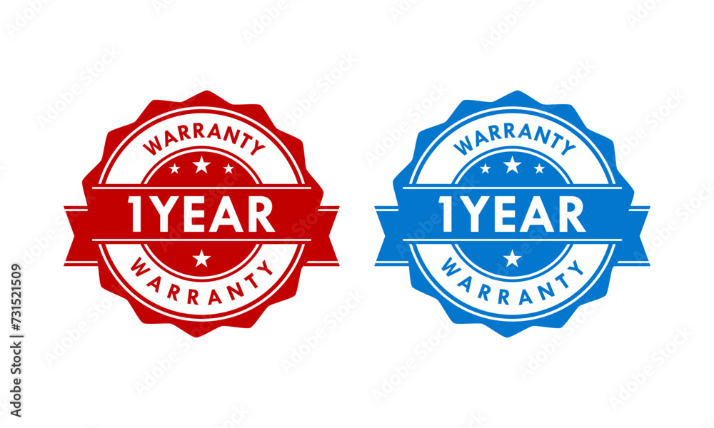 Obraz premium 1 years and lifetime warranty label template illustration