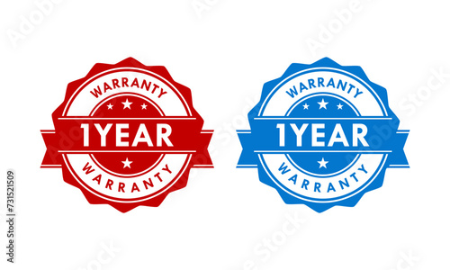 1 years and lifetime warranty label template illustration