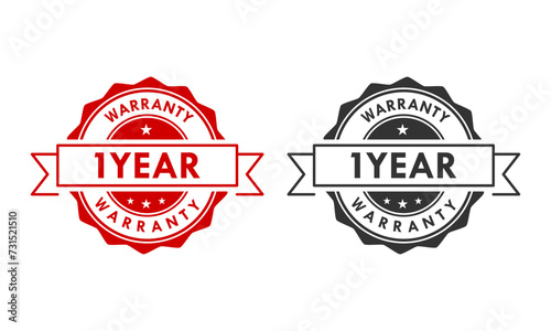 1 years and lifetime warranty label template illustration