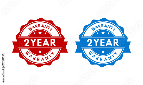 2 years and lifetime warranty label template illustration