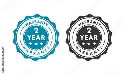 2 years and lifetime warranty label template illustration