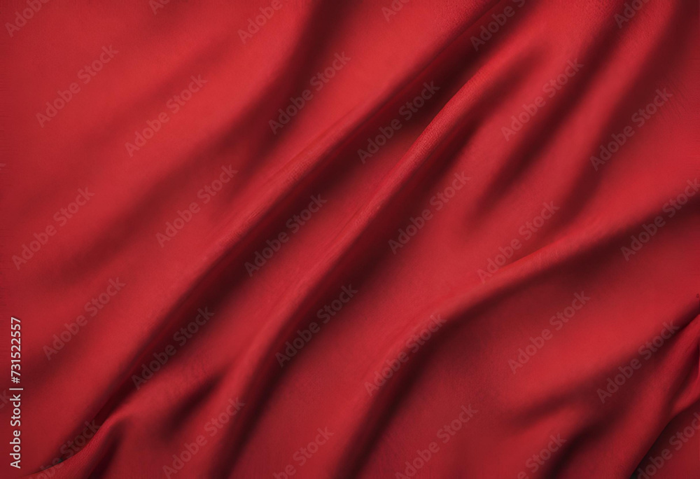 Luxury red satin fabric cloth abstract background, Red fabric texture background
