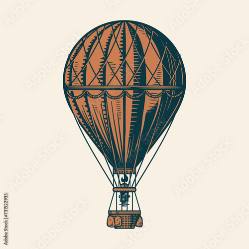 Vintage hand drawn air balloon design