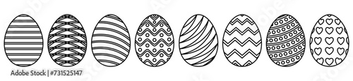 Illustration of  easter eggs set of vector