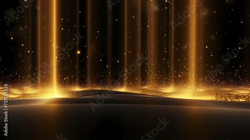 Award ceremony background, golden glitter light effect decoration and bokeh