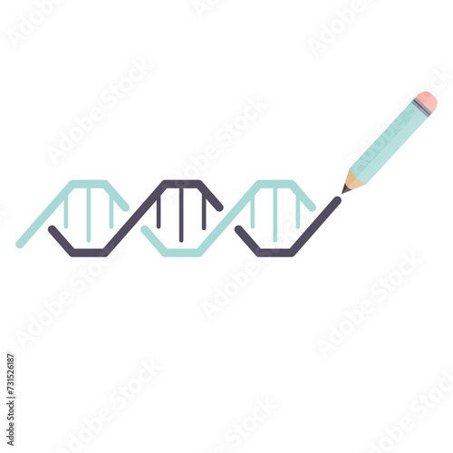 Drawing DNA genome sciences vector illustration graphic icon
