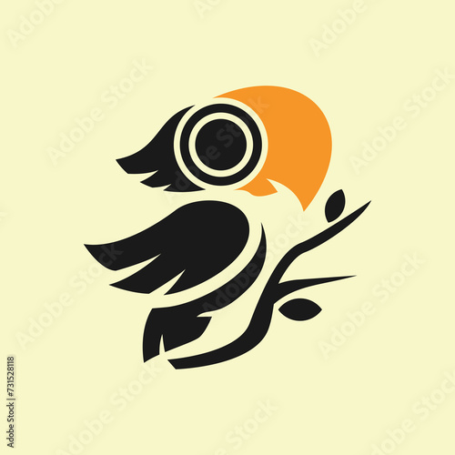 Silhouette toucan bird design 