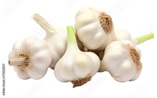 Garlic Bulbs on White Background