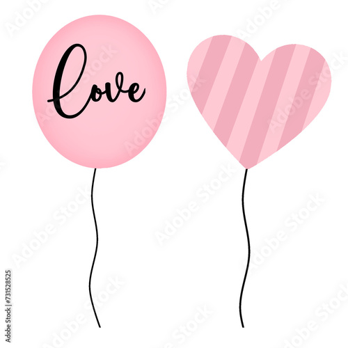 Pink balloons for valentine
