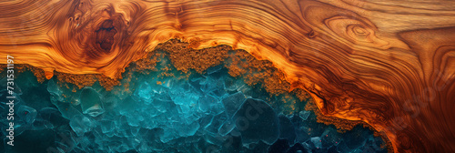 Obraz na płótnie Abstract wood and colored epoxy resin texture background. Captivating image for printing. Contemporary art. Intricate details. Rich colors w salonie
