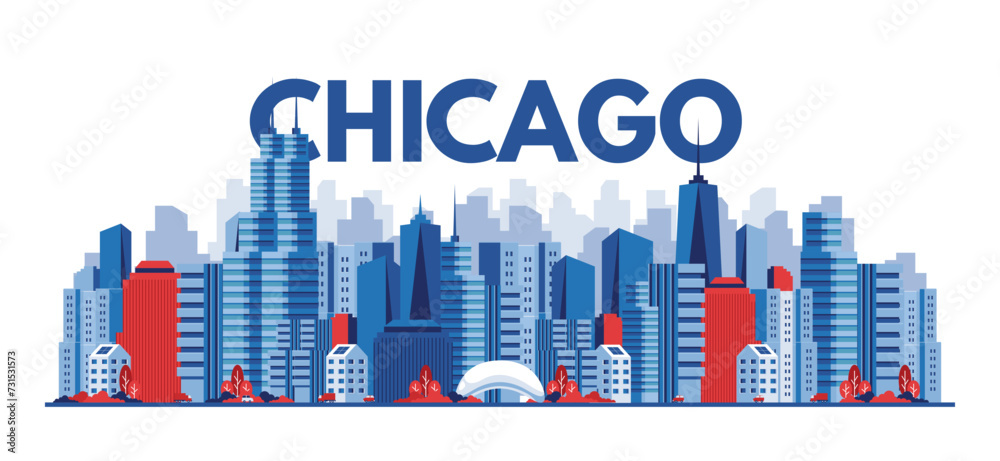 Fototapeta premium chicago landmark city building