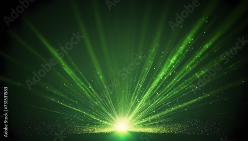 Green fireworks in the night abstract light background. Ai Generative