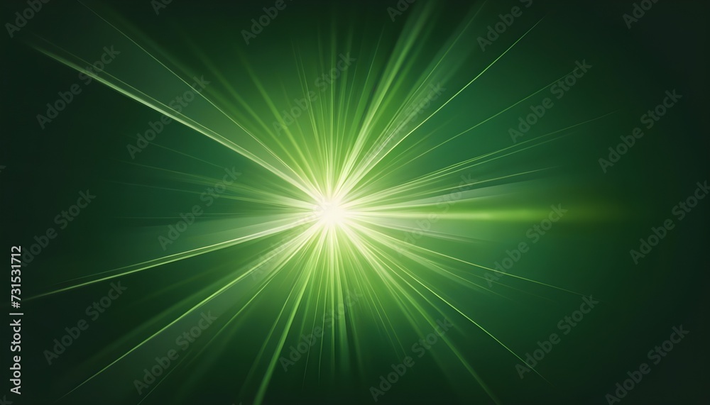Green fireworks in the night abstract light background. Ai Generative