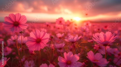 Field of cosmos flower 