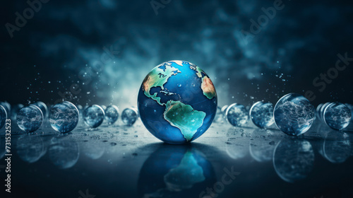 Accelerating Change - World Water Day Concept. Every Drop Matters. Water day concept. World Earth day, environment day, and global warming concept. Generative AI